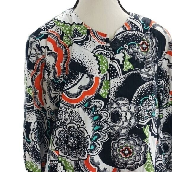 Coldwater Creek Cardigan Jacket Multicolor One Button Geometric Womens Size L - Picture 2 of 7